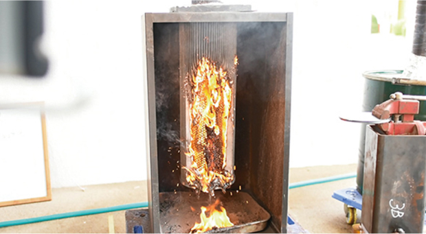 집진기 필터의 화재 테스트